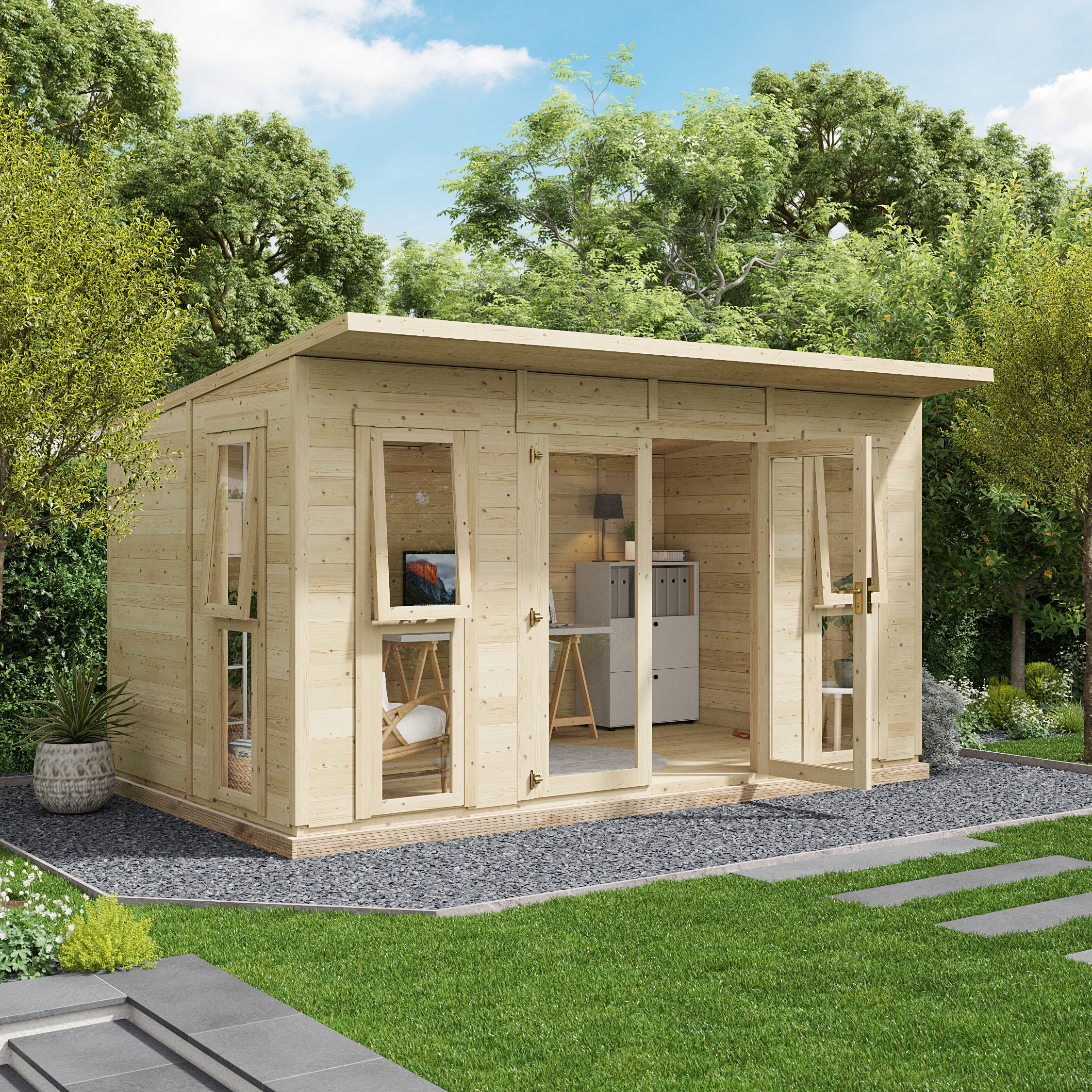 BillyOh Canvas Insulated Building - 14ft x 8ft (4.0x2.5m) (Extra Window)