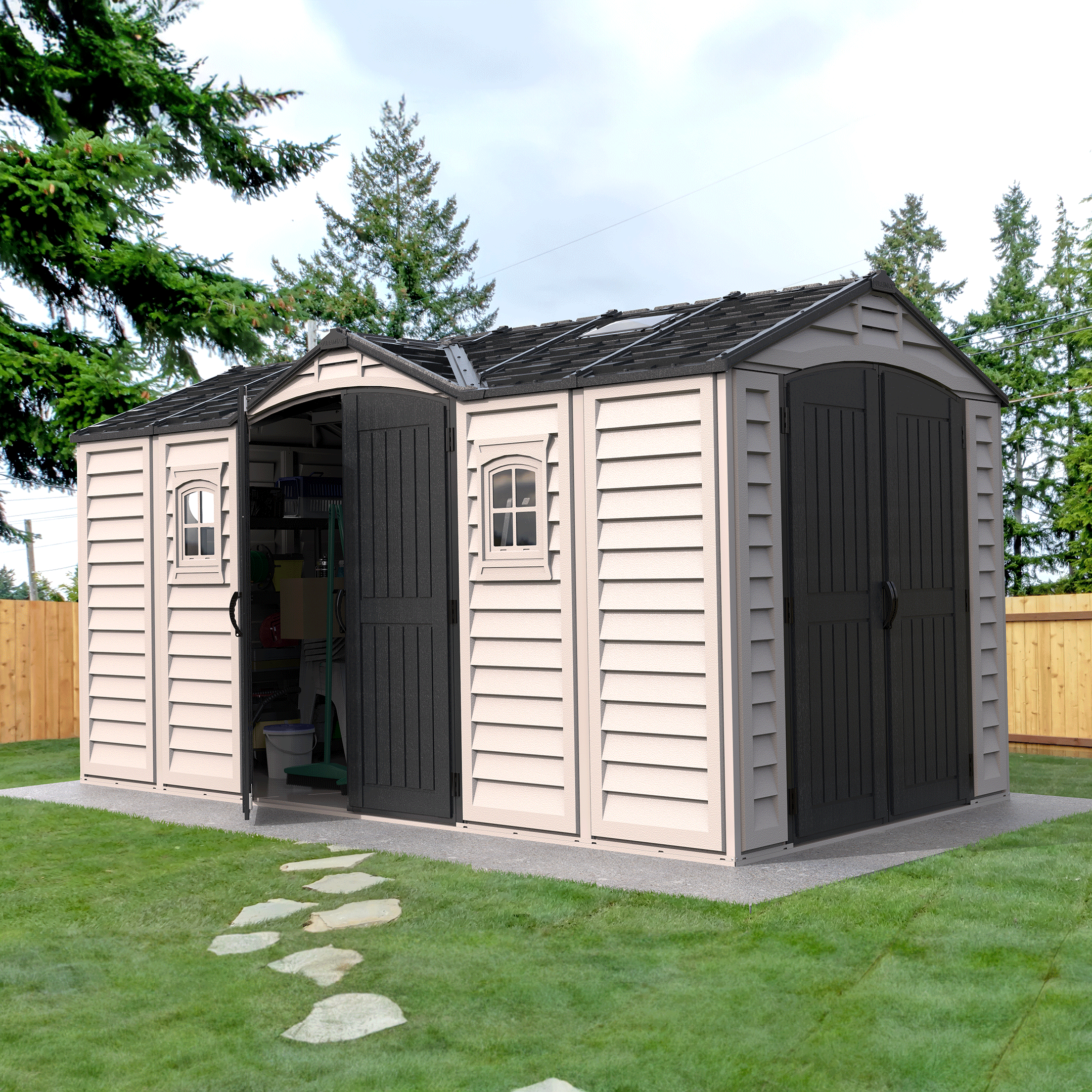 Saffron Apex Extra 15x8ft Vinyl Shed - 15x8ft