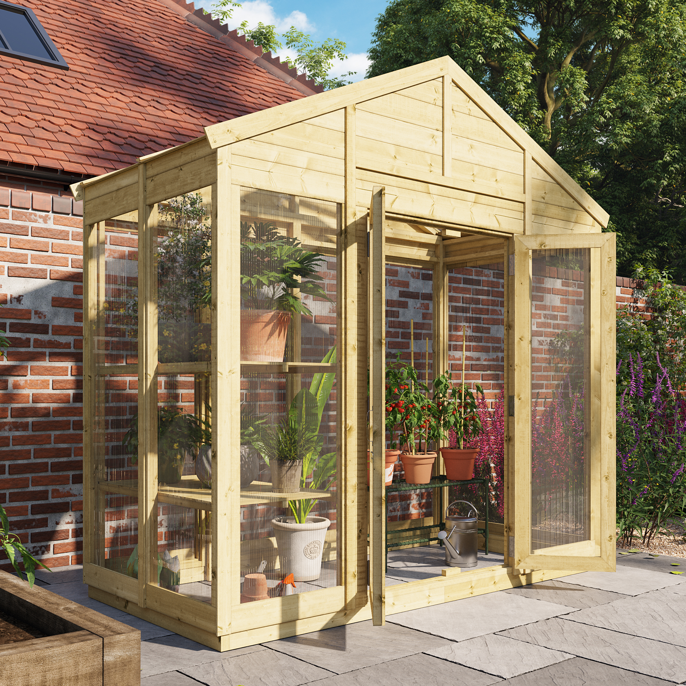 BillyOh Switch Apex Wooden Greenhouse - 4x8