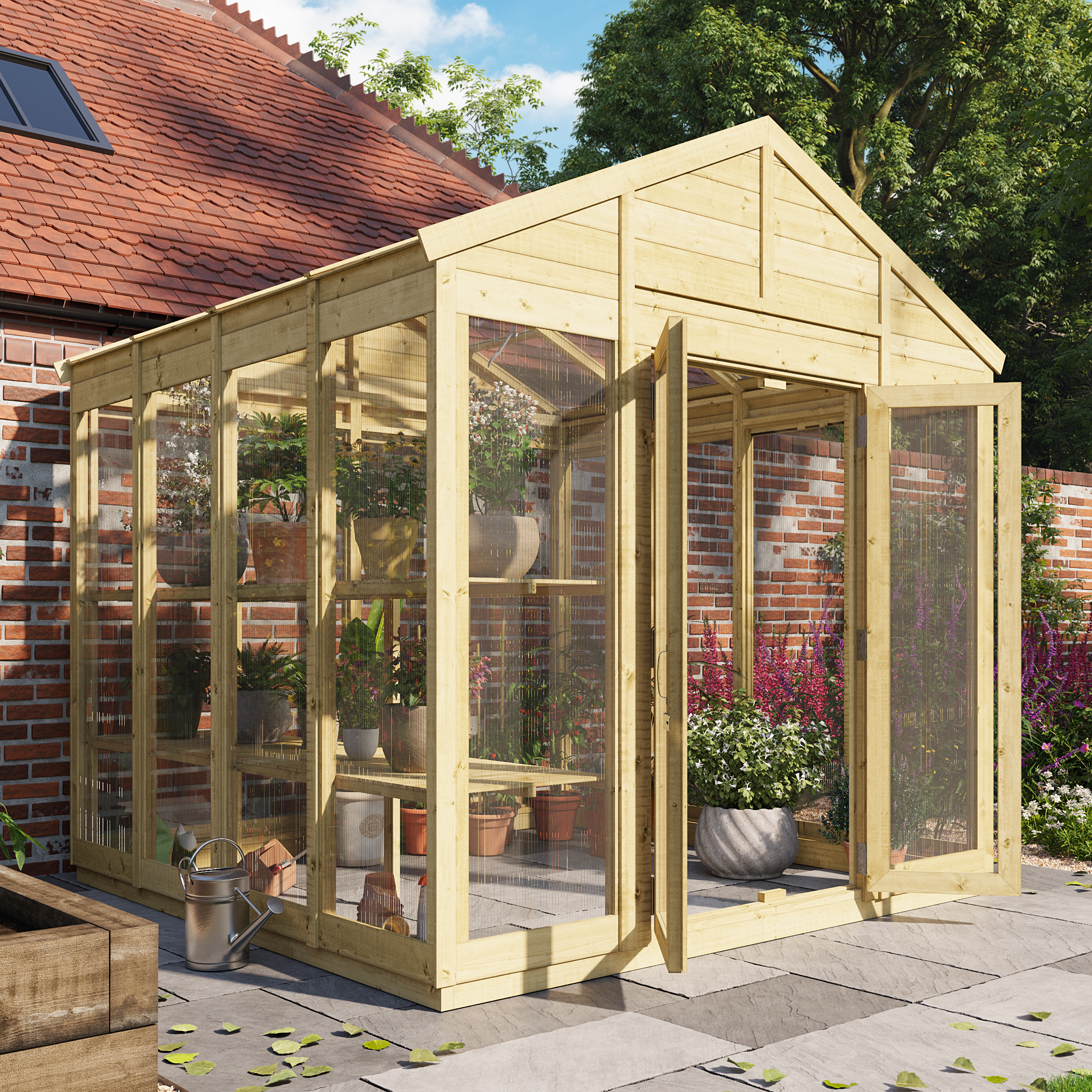 BillyOh Switch Apex Wooden Greenhouse - 8x8