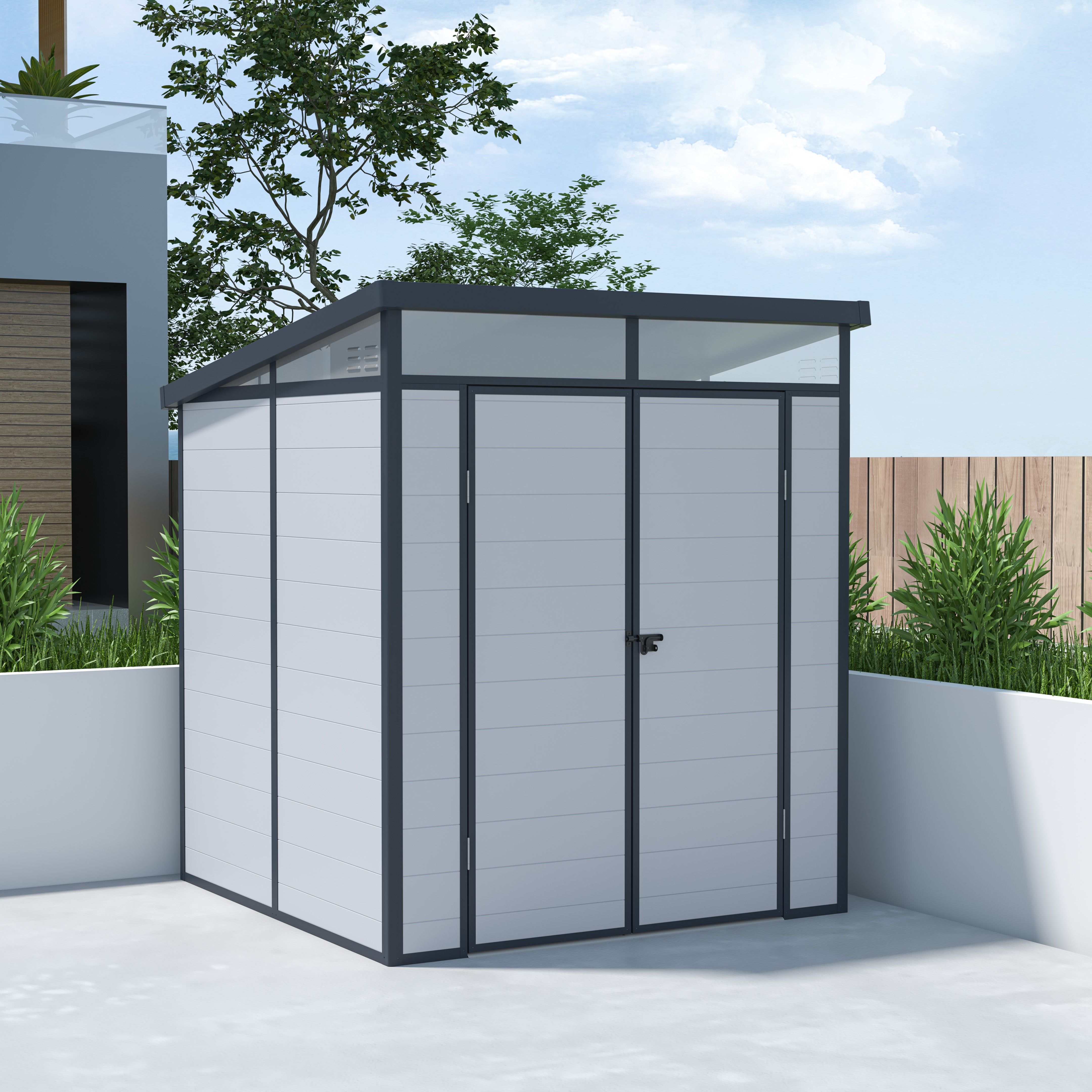 BillyOh Stafford Pent Plastic Shed - 6x6 Grey